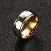 Anéis de casamento Anel de prisma multifacetado de carboneto de tungstênio para homens banda 8mm ajuste confortável
