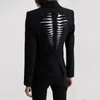 Damskie garnitury Blazers 2023 Autumn w koreańskim modzie Slim Fit Suit Płaszcz 3D Wycięty wydrążony kurtka z długim rękawem