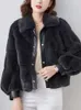 Giacca in pelliccia da donna Cappotto finto da donna 2023 Inverno Solido colletto rovesciato Capispalla monopetto Coreano Cappotti caldi spessi sciolti