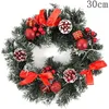 Couronne de noël à lumière LED, fleurs décoratives, pour porte d'entrée, Champagne, fenêtre dorée, décoration murale pour la maison, guirlande d'ornement