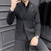 Costumes de mariage pour hommes (veste + pantalon), costume deux pièces, vêtements de cérémonie d'affaires, ensemble Slim à Double boutonnage pour hommes