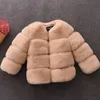 W dół płaszcz dziewczynki faux fur płak