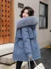 Womens Down Parkas Winter Coat Low Price On Sale Women Beige Add Wool Thick Warmth Fur Hooded Jacket Fashion Belt Slim Cotton 230925