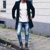 Cappotto di lana sottile semplice da uomo in lana moda invernale tinta unita da uomo monopetto di media lunghezza S-3XL