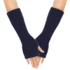 Hiver tricot long bras plus chaud gants sans doigts mitaines femmes mode à manches longues gants d'hiver DF283