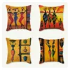 Oreiller décoratif couvre 45x45 cm Style africain étui canapé décor à la maison impression taie d'oreiller 4 pièces d'ensemble jeter