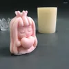 Moldes de cozimento Figura Molde de Silicone Menina com Vela de Amor Reutilizável Aromaterapia Resina DIY Decorações Epóxi Perfumadas