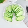 Party Decoration 10 PCS Simulation Cucumber Slice Slices Children's Toys Livelike Models PVC Prorning Fake Vegetable Decorations Green