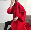 Women's Wool Blends high quality autumn and winter Korean hand sewn double faced cashmere coat women s woolen coat woolL230926