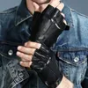 Five Fingers Gloves Men Women Genuine Leather Lovers Fingerless Mittens Black Half Finger Outdoor Tactical Mens Driving AGC003 230925