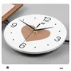 Horloges murales Grande horloge d'amour Design moderne Bois Salon Montre Simple Suspendu Accueil Mariage Décor Horologe