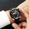 CRRJU heren Chronograaf Quartz Horloge mannen Luxe Datum Lichtgevende Waterdichte horloges Lederen Band Jurk Horloge erkek kol sa234e