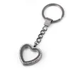 Porte-clés Médaillon flottant Porte-clés 30x8mm FL Strass Coeur Verre Bague Fit Charms Chaîne Mode Keyring Drop Livraison Bijoux Dhihp