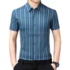 Camisas de vestido masculinas cor listrado roupas verão novo negócio casual s para homens moda manga curta camisa masculina yq230926