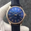 Zegarek luksusowe męskie automatyczne zegarek mechaniczny ze stali nierdzewnej roczny kalendarz srebrny różowy złoto czarna niebieska brązowa skóra