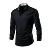 Camisas casuais masculinas plus size 8xl 7xl camisa de manga longa 2023 vestido de negócios cor sólida escritório marca de alta qualidade