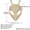 Set di artigli Hip Hop CZ Stone Bling Iced Out Solid Alien Pendenti Collane per uomo Rapper Gioielli Ciondolo goccia254r