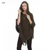 Szaliki kobiety zimowe bluzy szal okład dzianin fringe fringe koronkowy koronkowy upourised poncho cape 230922