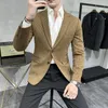 Costumes pour hommes Marque Vêtements Hommes Printemps Haute Qualité Costume D'affaires Vestes / Mâle Slim Fit Couleur Unie Robe De Bureau Blazers / Manteau Homme 4XL-M