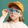 선글라스 제곱 소년 소녀 안경 아이 반 푸른 빛 십대 TR90 광학 프레임 투명한 컴퓨터 안경 4-12 UV40 필터 2023
