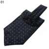 Neck więzi Mężczyzn Vintage Polka Dot Wedding Formal Cravat Ascot Self Brytyjczyk dżentelmen poliester Silk Paisley Tie Suit1867