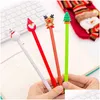 Żelowe długopisy hurtowe świąteczne prezent świąteczny Ballpoint Pen Święty Mikołaj Elk Office School Supplies 4 Style Drop dostawa Business Industry Dhlpk