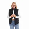 Gilets pour femmes Hommes Femmes Hiver Gilet chauffant Manteau de couleur unie Noir 9 zones de chauffage chaud avec contrôle de température réglable