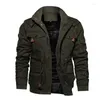 Men's Fur Winter Wool Coats Male Warm Hooded Coat Thick Thermal Outerwear Military Cotton