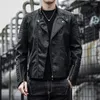 Men's Fur 2023 Autumn Fashion Biker Mens Leather Clothing Slim Turn Down Collar Leren Motor Jas Heren