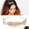 Stirnbänder Retro Blattgold Römische Braut Griechische Frauen Haarschmuck Kopf Juwel Stirnband Tiaras Krone Schmuck Drop Lieferung Haarschmuck Dh8H3