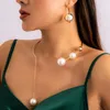 Pendant Necklaces Big Pearl Necklace For Women Simple Geometric Style Personalized Noble And Elegant Clavicle Chain Open Collar Jewelry