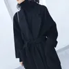 Womens Wool Blends DoubleSided Cashmere Coat for Women Loose Bathrobe Style Long OvertheKnee Woolen Coats Black Korean Version 230925