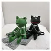 Shoulder Bags Cartoon Cute Frog Bag Toys Stuffed Animals Doll CrossBody Backpack Coin Purse Wallet Pouch Children Girls Boys Gift