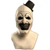 Herrspårsfall Terrifier 2 Art Clown Cosplay Mask Movie Masks Halloween Carnival Props for Men Women