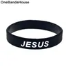 1PC Jesus Cross Fair and Love Silikonowa opaska gumowa czarna wiara religijna dar bez płci biżuteria 257k