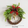 Flores decorativas artificial sino guirlanda pendurado ornamentos 2023 natal boêmio grinalda porta da frente decorações de parede feliz árvore