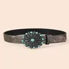 Belts Belt Female Carved Blue Print Personalized Versatile Fashion Straight Decoration