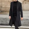 Manteau en laine pour hommes, automne hiver, solide, manches longues, vestes en laine polaire, pardessus Streetwear, mode Trench, vêtements d'extérieur