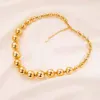 Choker Anenjery 316L Rvs Goud Kleur Luky Kralen Ketting Voor Vrouwen Zoete Cool Overdrijven Sieraden Gift