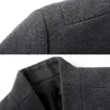 Men's Wool Drop!! Men Winter Warm Solid Color Woolen Trench Coat Outwear Overcoat Long Jacket