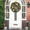 Decorative Flowers Fall Wreaths For Front Door 35/45cm Christmas Festival Celebration Wreath Pumpkin Thanksgiving Harvest Decoration