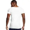 Trajes para hombres A2734 Cuello en V profundo Slim Fit Camiseta de manga corta para hombres Corte bajo Estiramiento Vee Top Tees Moda Camiseta masculina Invisible Casual