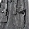 Tute da donna Pagliaccetti CHICEVER Tute di jeans casual per donna Salopette Colletto quadrato Senza maniche Designer Nero Pantaloni a figura intera Donna 2020 Abbigliamento L230926