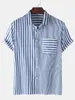 DIY odzież niestandardowe koszulki Polos Blue and White Stripes Cardigan Drukowana koszulka męska