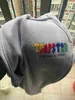 Rainbow Scarf Embroidery Plush Trapstar Hoodie Closure Zipper Pants Fashion Hoodie for Men Hip Hop Sweatshirt Hoody Casual Sportswear 7674 27IT