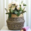 Storage Baskets Handmade Basket Seagrass Wicker Flower Pot Folding Dirty Decor Plant