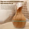 Humidifiers 130ML Vase Wood Grain Air Humidifier Ultrasonic USB Aroma Essential Oil Diffuser Home Car Mute Antibacterial With Colorful Light YQ230926