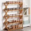 Supports de stockage Racks Mti couche pliante étagère à chaussures Installation Simple ménage économique dortoir porte bambou chaussures armoire goutte Oti17