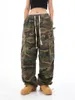 Pantalones para mujer Capris Camuflaje Mujeres Pantalones cargo Grunge Cintura elástica Hip Hop Pantalones de chándal Pantalones de jogging unisex Bolsillos vintage Pantalones de pierna ancha 230925