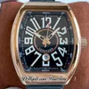 Vanguard V 45 SC DT automatisch herenhorloge roségoud zwarte wijzerplaat grote witte nummermarkeringen rubberen lederen band horloges 3 stijlen Puret291B